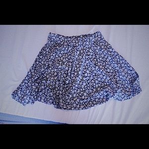 Velvet Floral Mini Skirt